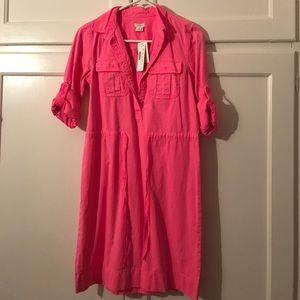 Hot pink jcrew dress