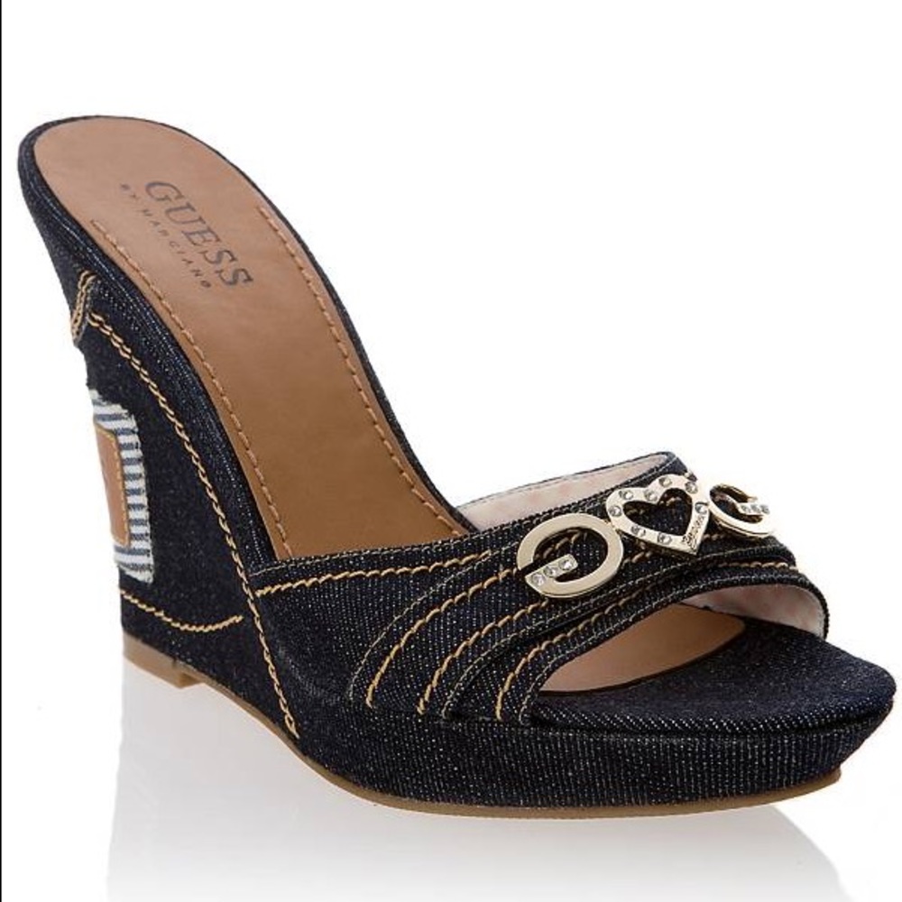 Like new Guess denim wedges sz 6