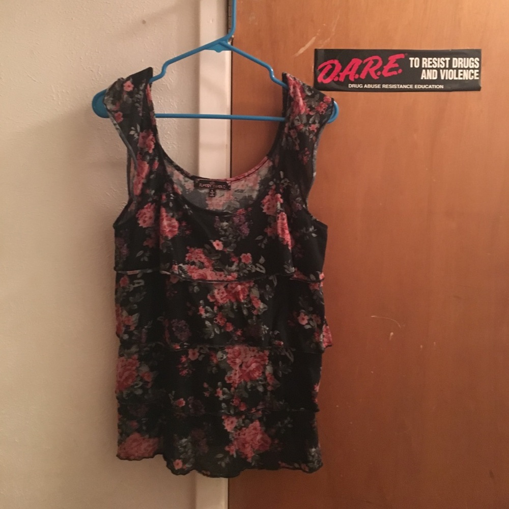 Black Floral Top