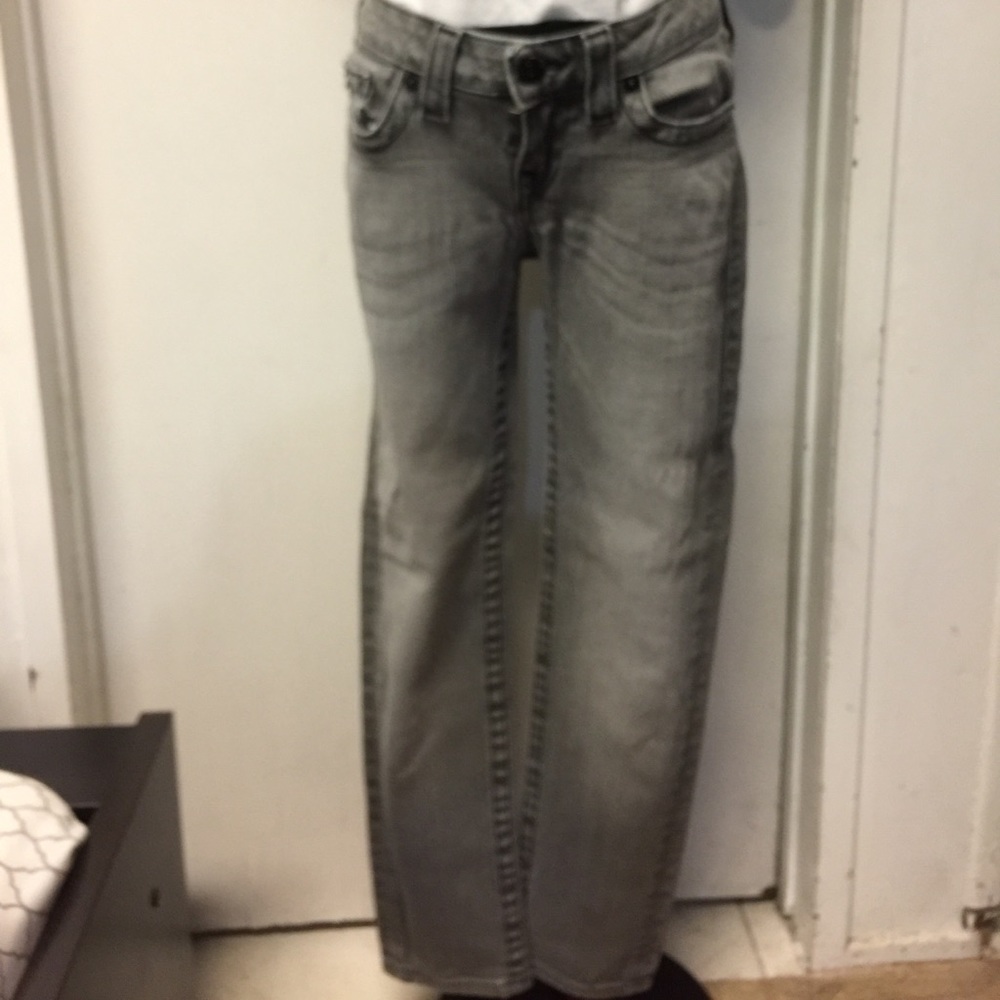 True Religion light gray skinny jeans