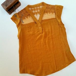 Miss Daisy Anthropologie XL golden/orange top