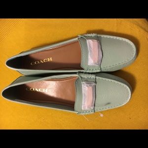 Mint green Pistachio coach leather loafer