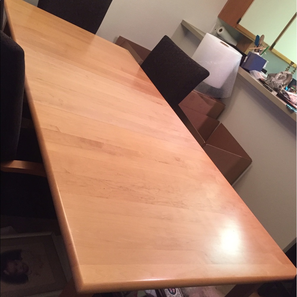 Wood table and four chairs