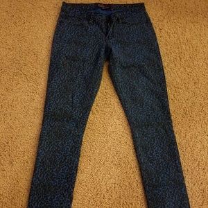 Miley Cyrus Blue Cheetah Print Skinny Fit Jean