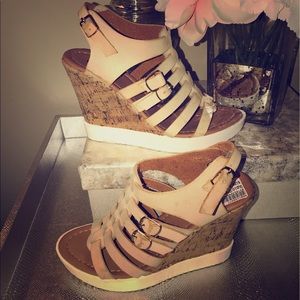 Wedges top shop cute white chunkySZ 6