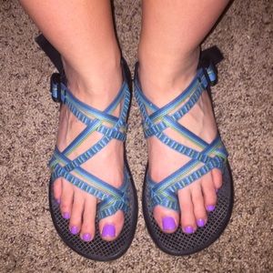 Blue green chacos