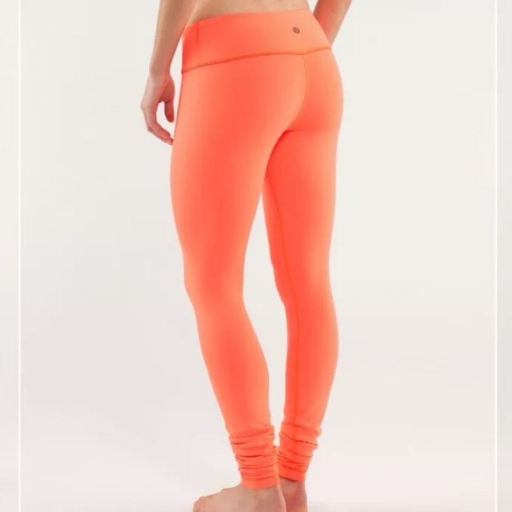 Lululemon Neon Coral Full Length Wunder Under - 6