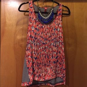 Eight sixty mixed media tank-top (silk body)!!