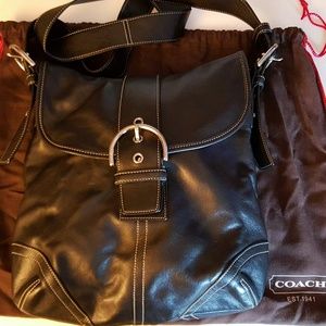 NWOT Classic COACH Shoulder Bag...Black Leather !