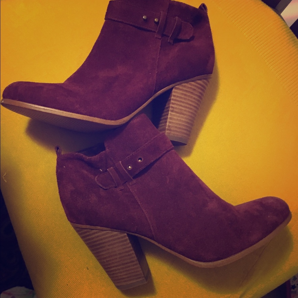 Wine Berry suede bootie
