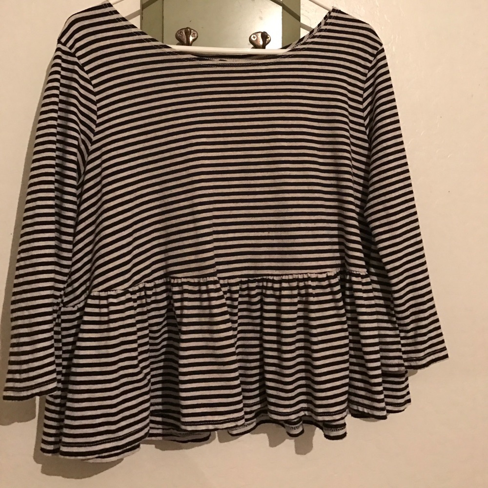 Stripped free people peplum top