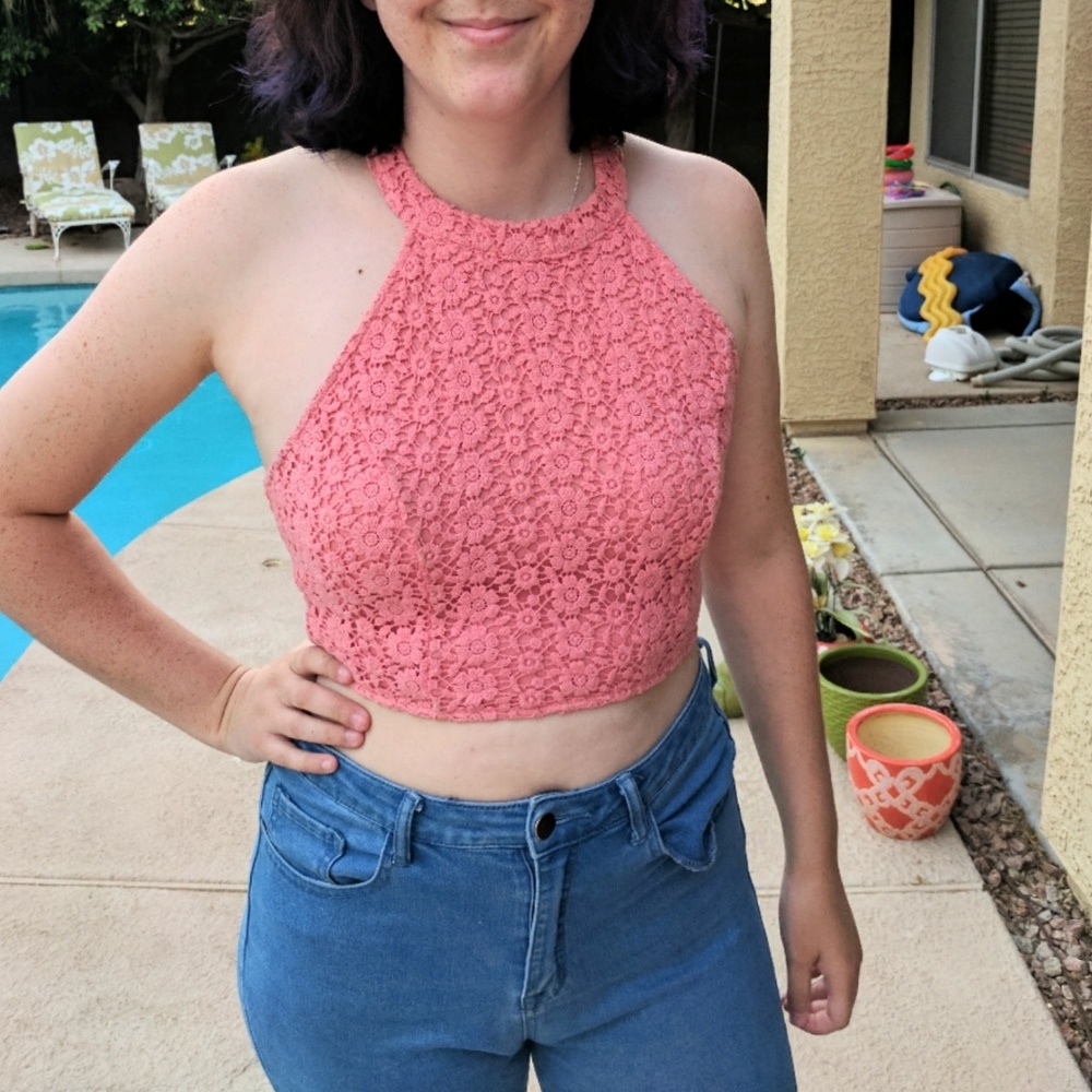 Pink crochet top