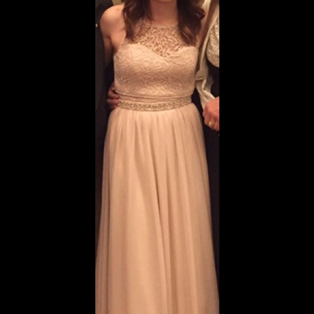 Blush pink two piece dress