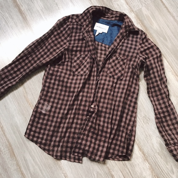 BCBGeneration Checkered Button Down - Picture 1 of 3