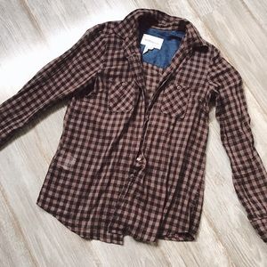 BCBGeneration Checkered Button Down