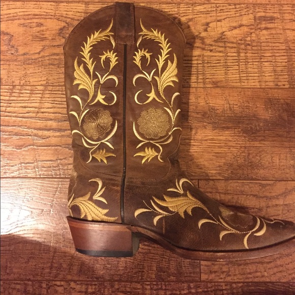 Brown floral Cowboy boots - Picture 2 of 3