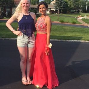 two piece prom dress