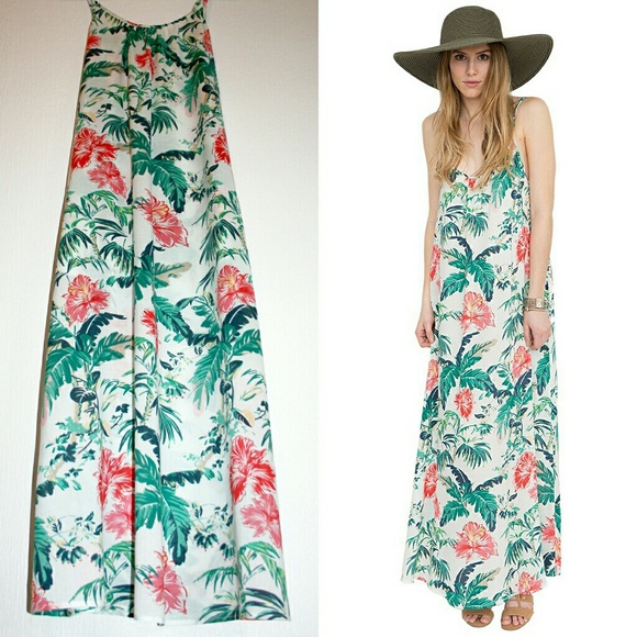 ⚡LAST ONE!⚡Tropical Print Pocketed Maxi Dress NWOT - Picture 7 of 7