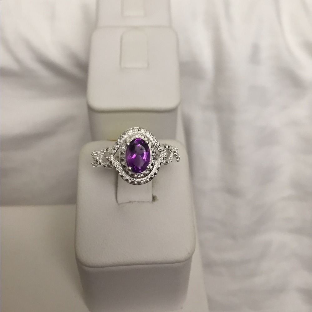 Amethyst 925 band ring