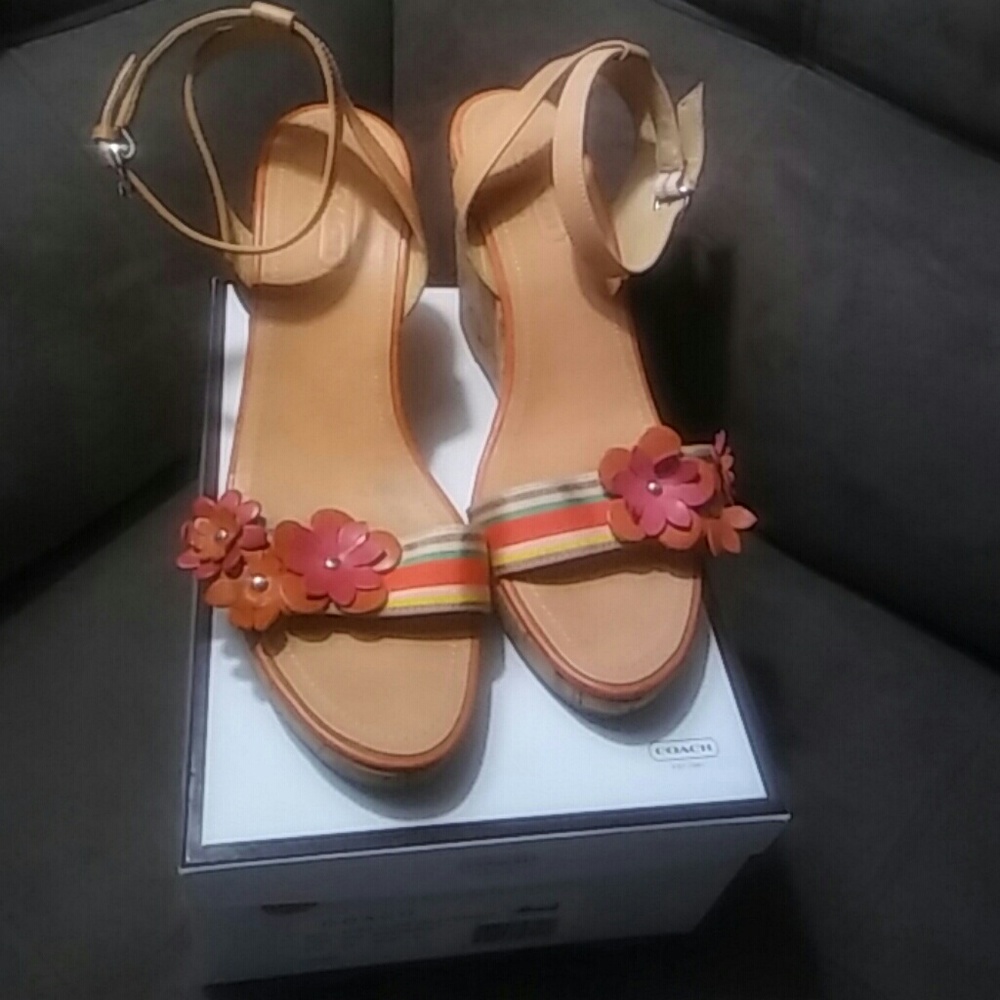Authentic COACH FLOWER ELAINE ANLN WEDGE??
