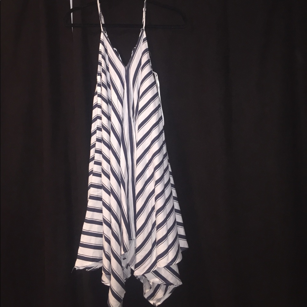 Navy/White Striped Dress