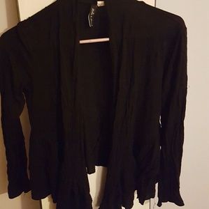 Black ruffle cardigan