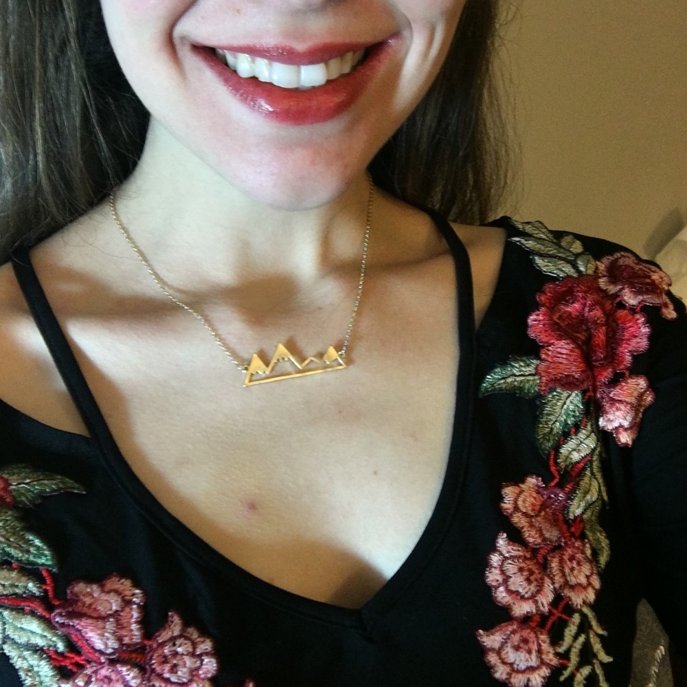 Gold mountain range necklace