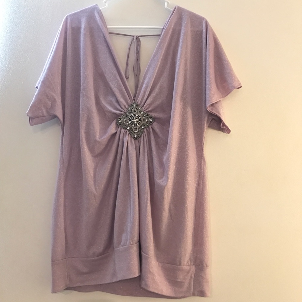 EUC 2x sparkly tie back top