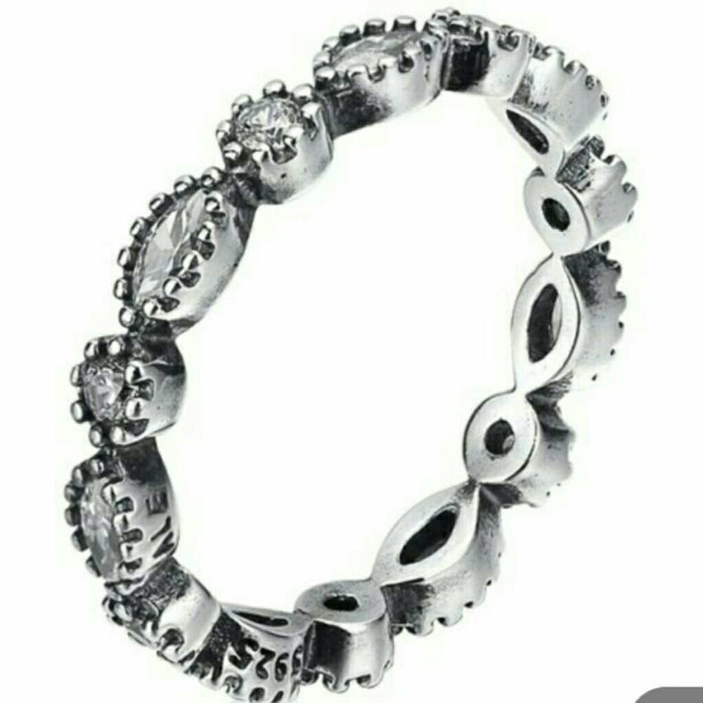 Sterling silver diamond ring