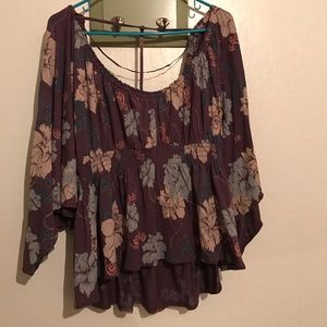 NWOT. Free people flowered top