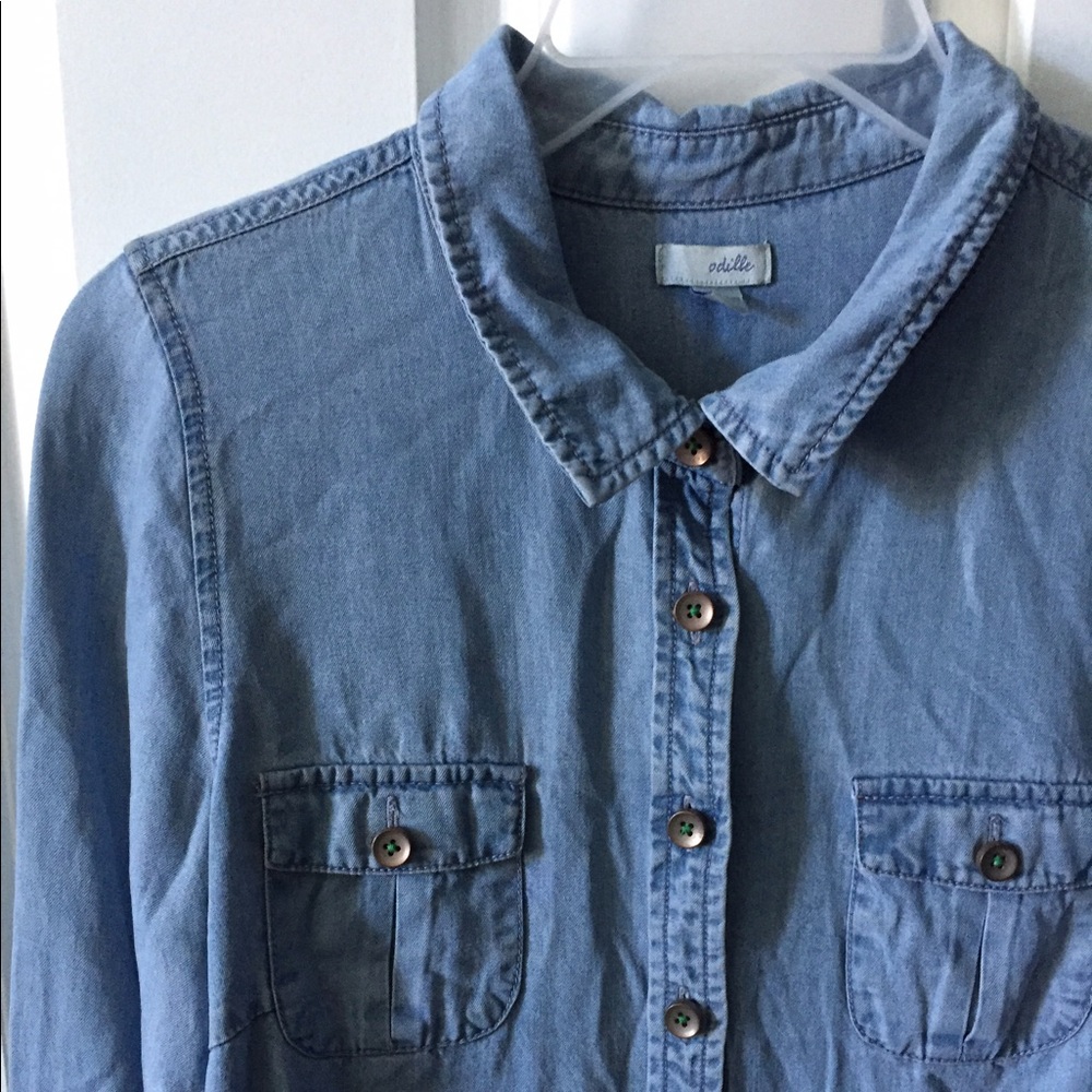 Anthropologie Odille Chambray Button Down 8