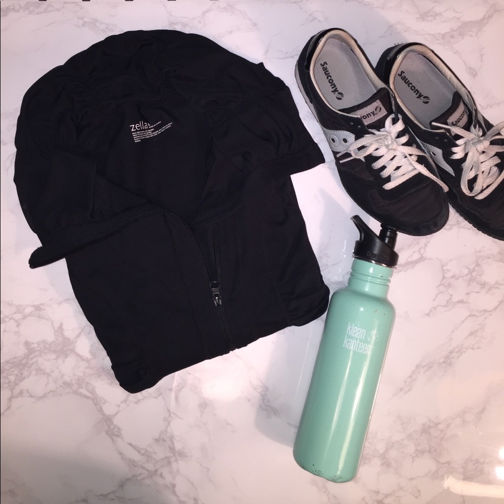 Zella trail run and hike jacket, black, high neck