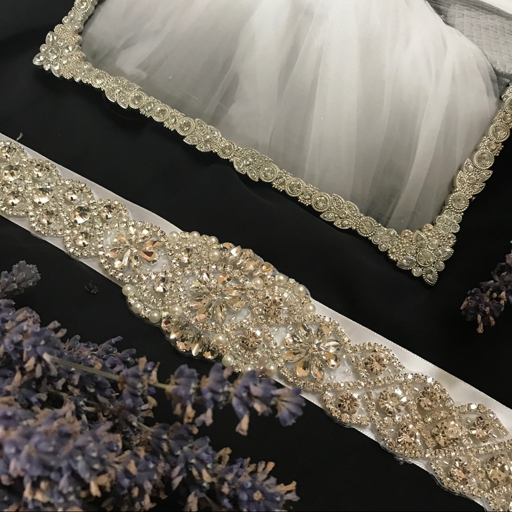 Brand new crystal and satin bridal belt.