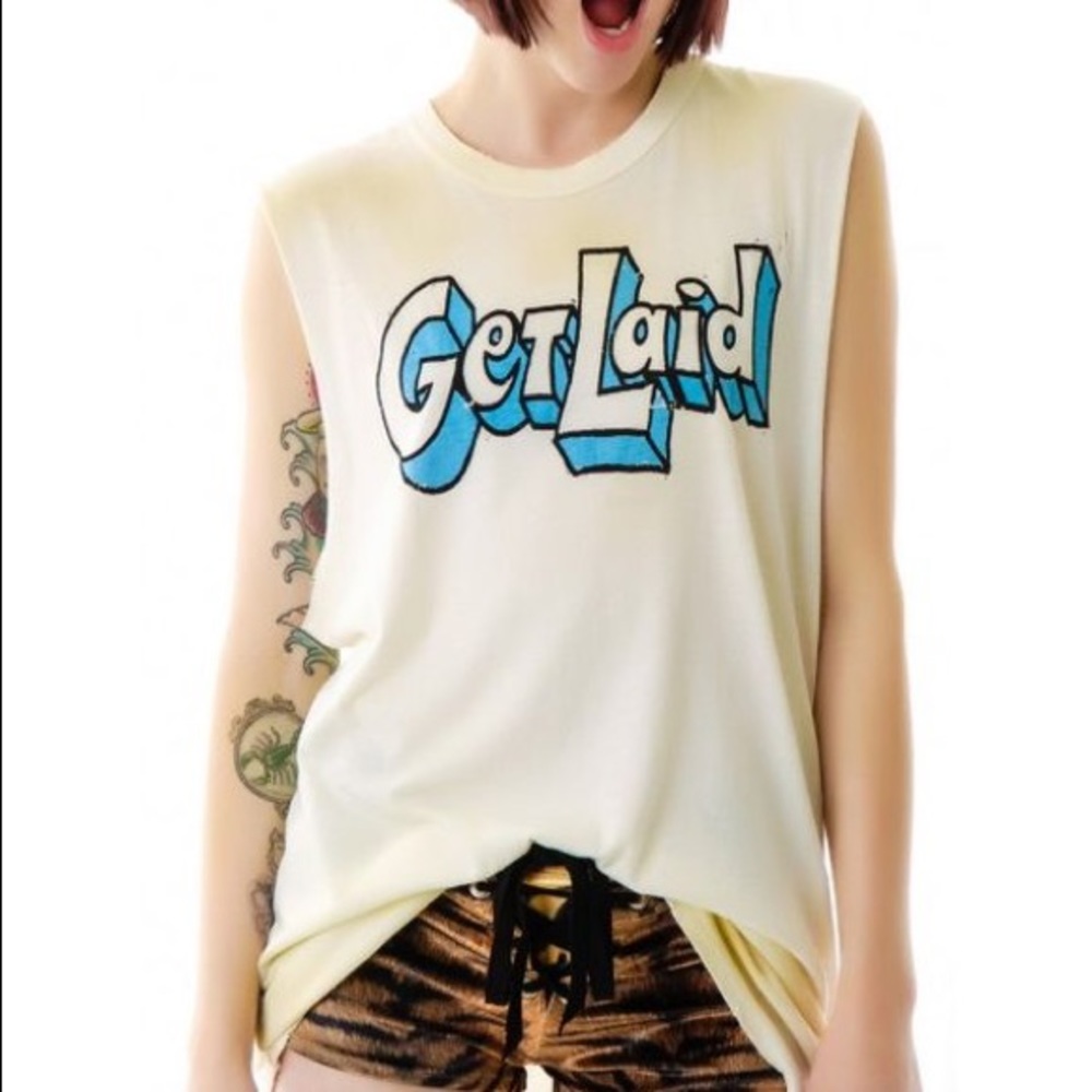 NWT UNIF "Get Laid" muscle tee - Picture 2 of 2