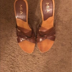 Leather wooden Heels