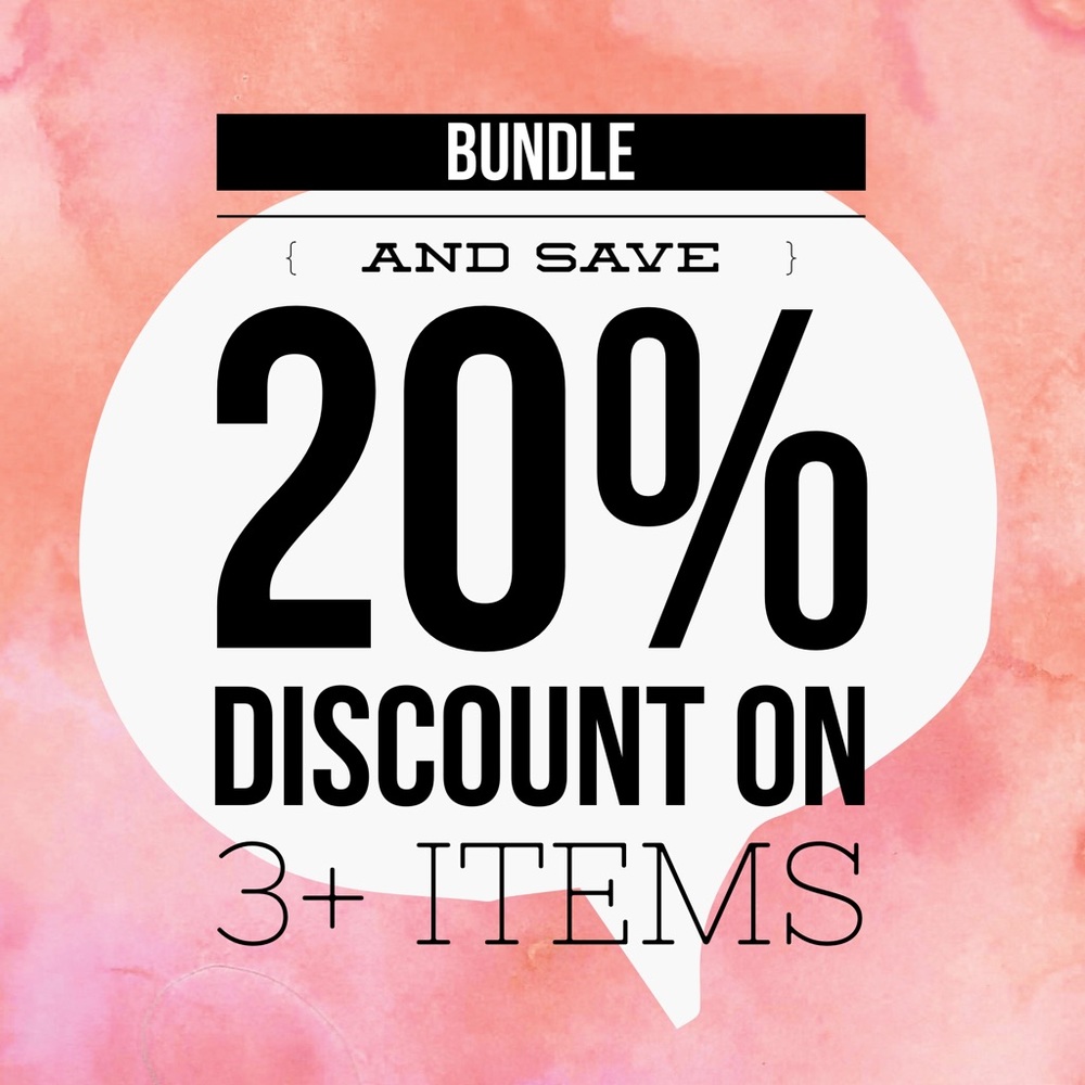 I offer a 20% discount when you buy 3+ items. 💲