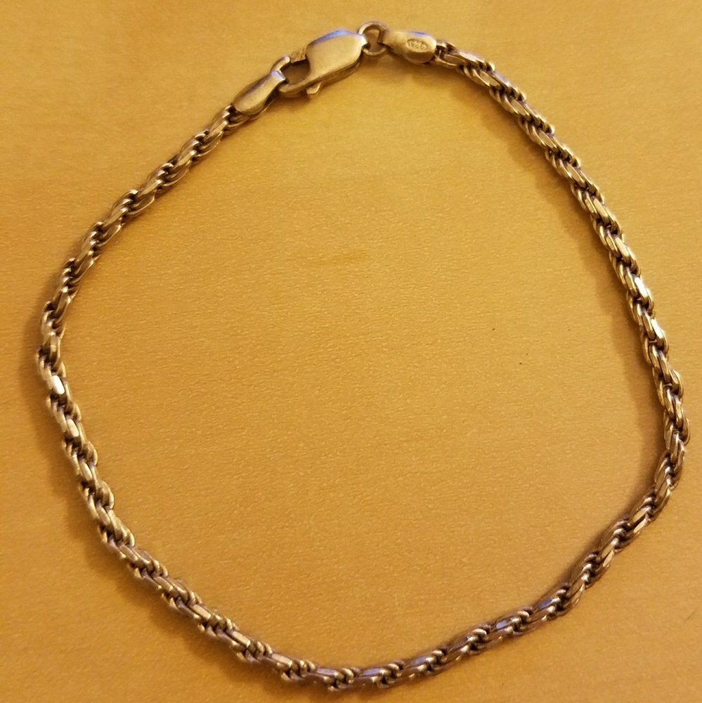 Men's sterling silver chain bracelet