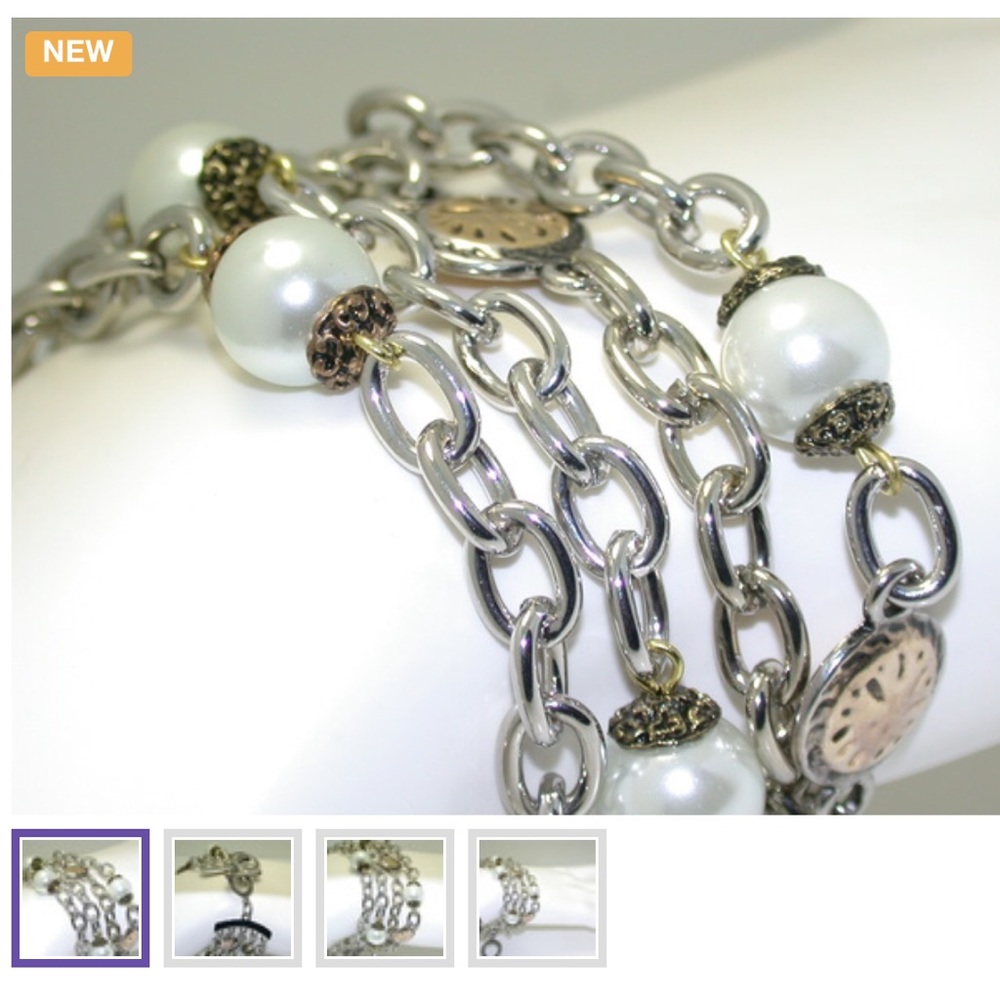 18k White & Yellow Gold Plated Bracelet