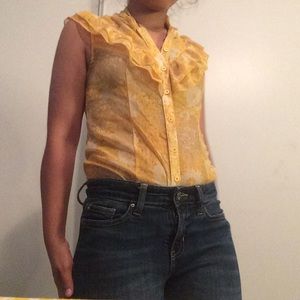 Yellow Floral Button Down