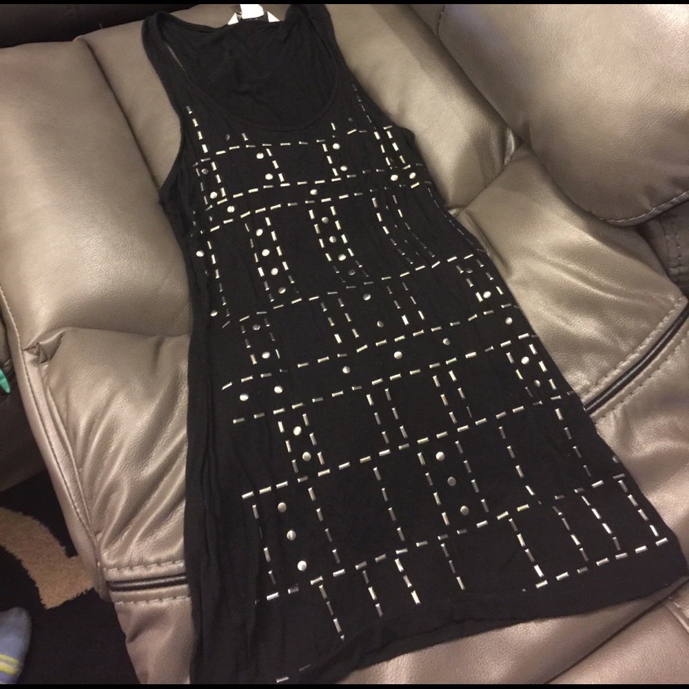 Black studded dress, good condition,