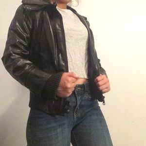 Black leather jacket