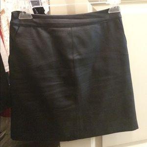 Topshop black leather mini skirt