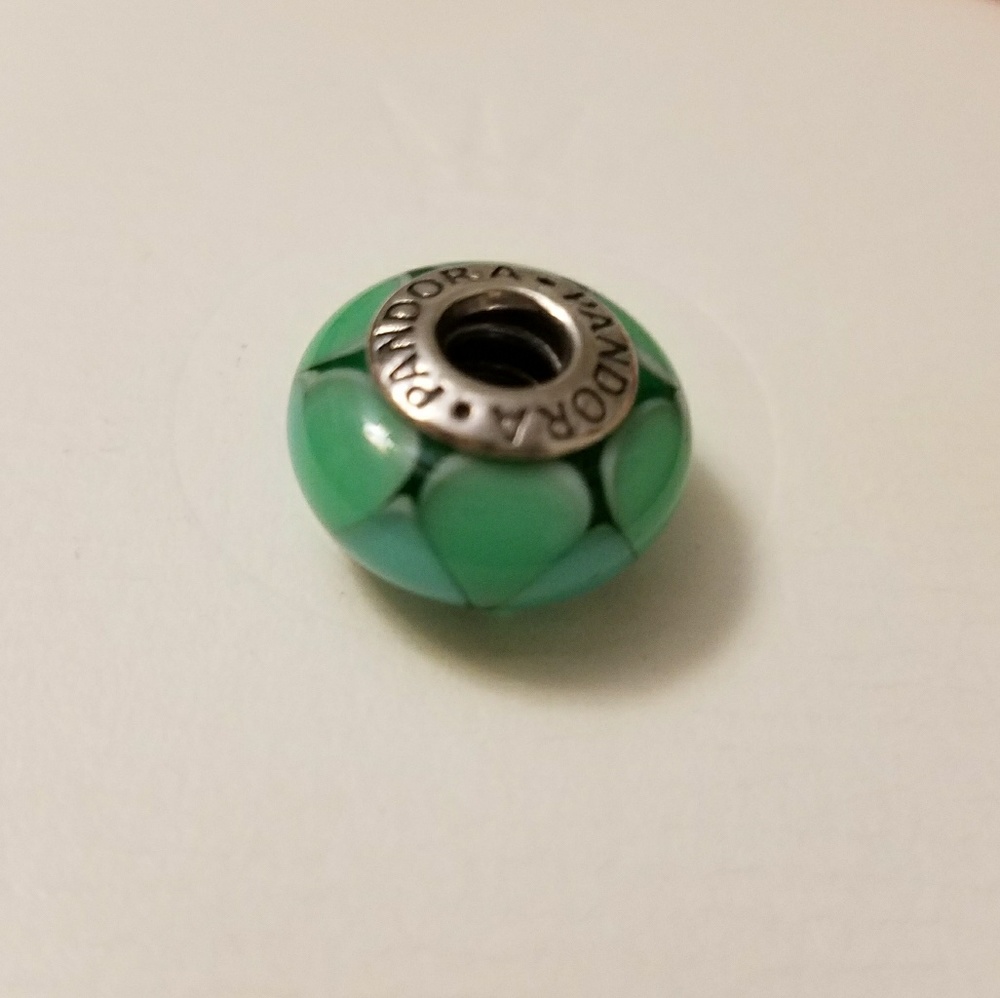 Blue and green dot charm