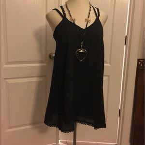 NastyGal by VeryJ Blk Lace strap Slip Dress LG1416