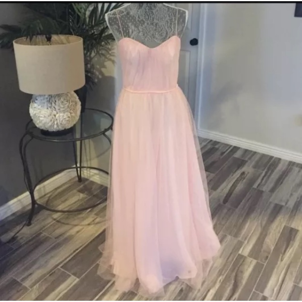Jim Hjelm occasions tulle blush gown wedding prom