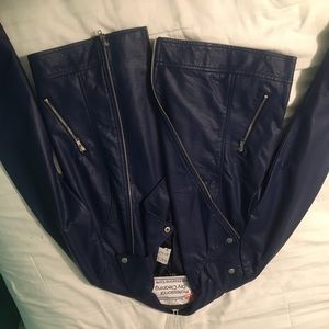 NWT SUPER CUTE BLUE LEATHER JACKET!!