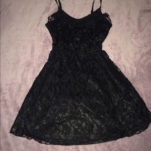 Black short lace dress