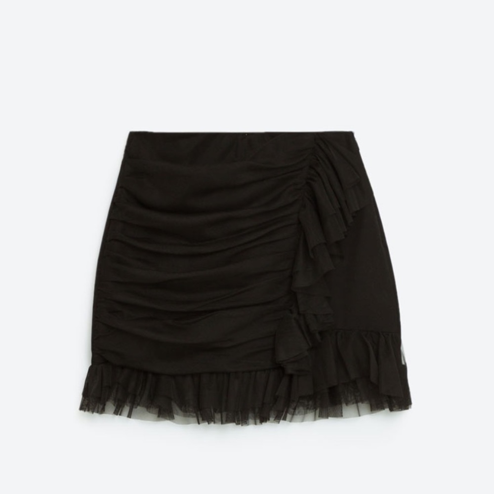 Zara Ruffled Tulle Skirt