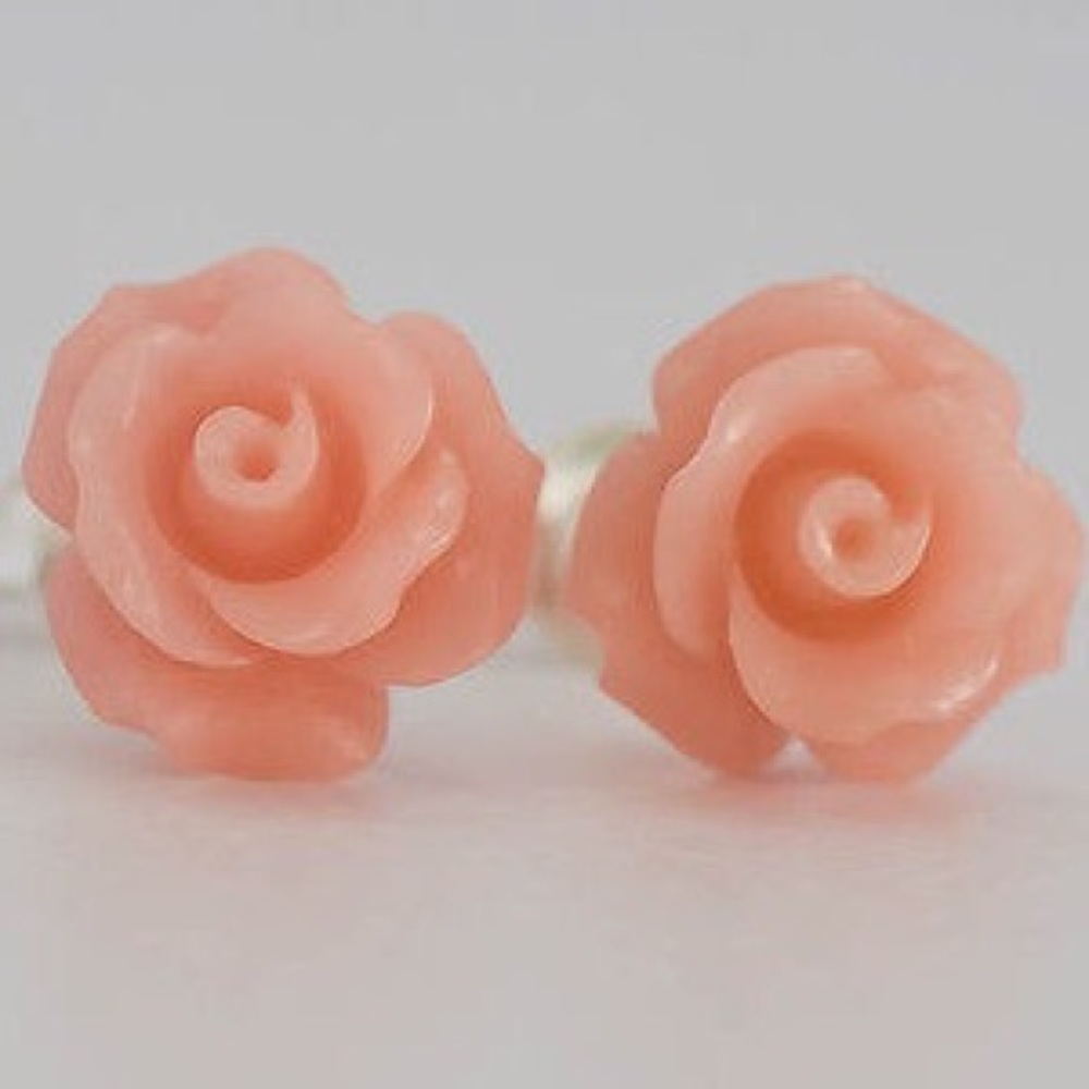 ✨HOST PICK✨ Genuine coral rose stud earrings