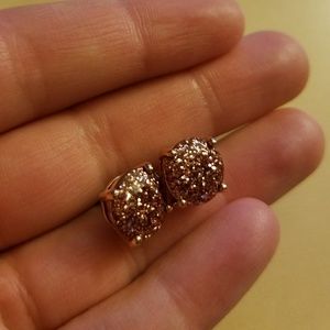 Rose gold Kate Spade glitter studs